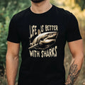 Mens Funny Shark Print Cotton Size XS to 5XL Unisex