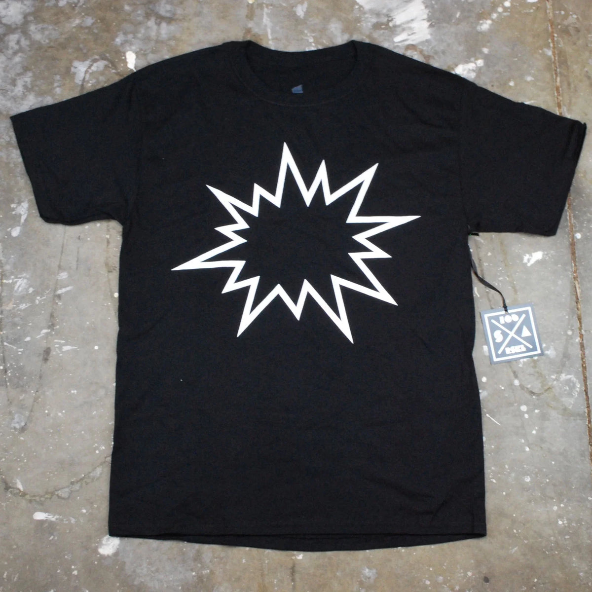 Mens Simple Minimal Modern Art Graphic Pow Bang Humor Graphic T Shirt New Black Unisex