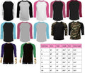 Long Sleeve Plain Baseball Tee Raglan Jersey Sports Men's Tee Unisex