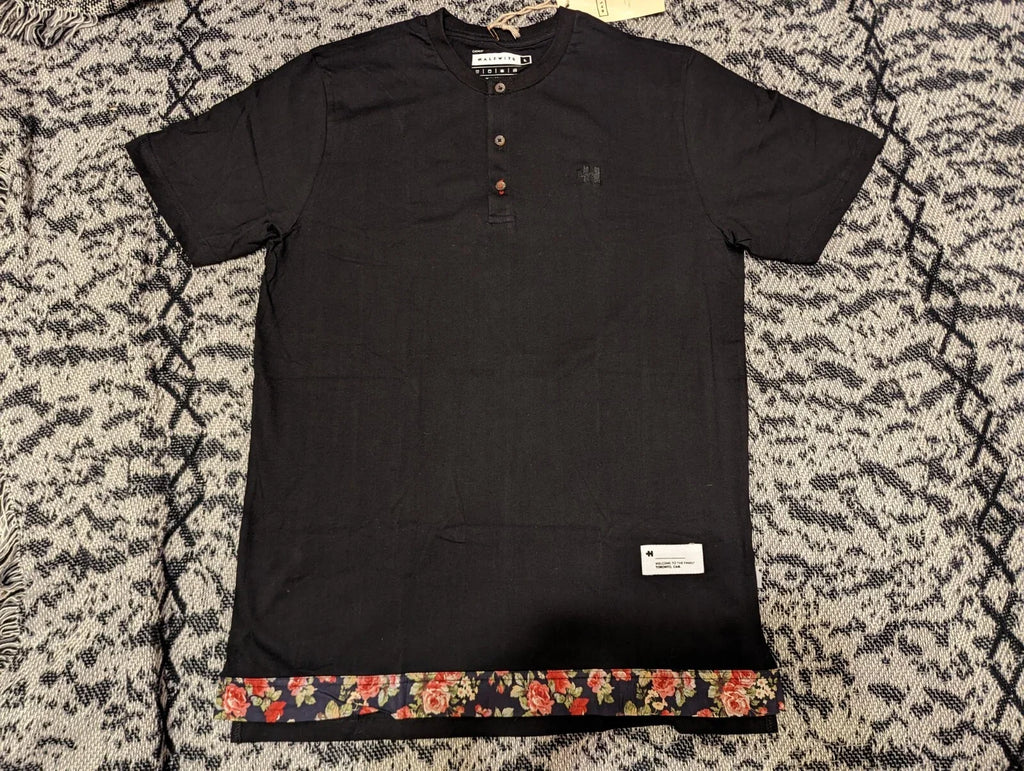 Halfwits Toronto Canada / Henley Size Large (Black & Floral Bottom) Unisex