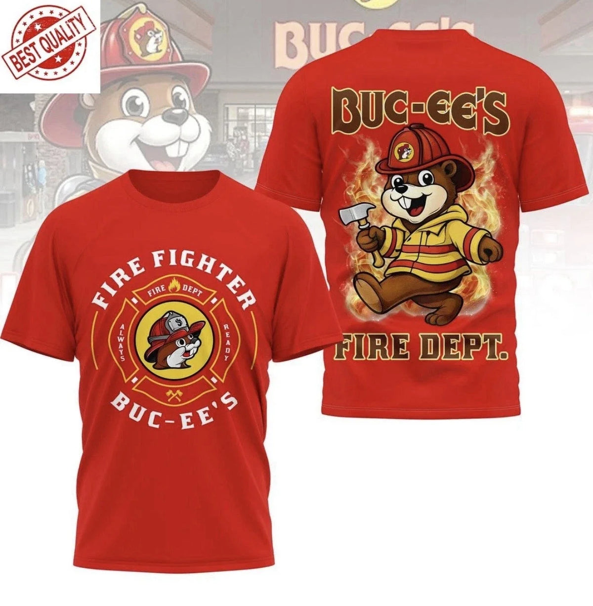 Bucee’s Fire Fighter Always Ready S-3XL Texan Gift Cowboy Tee Oversize Unisex