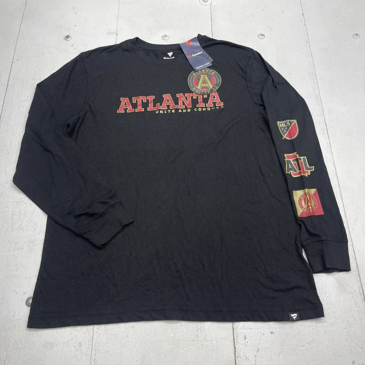 Atlanta United FC Shirt Mens XL Black MLS Soccer Fanatics Unisex