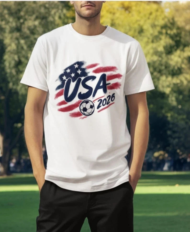 USA Soccer World Cup 2026 Graphic Unisex Tee, American Football Fan Apparel Unisex