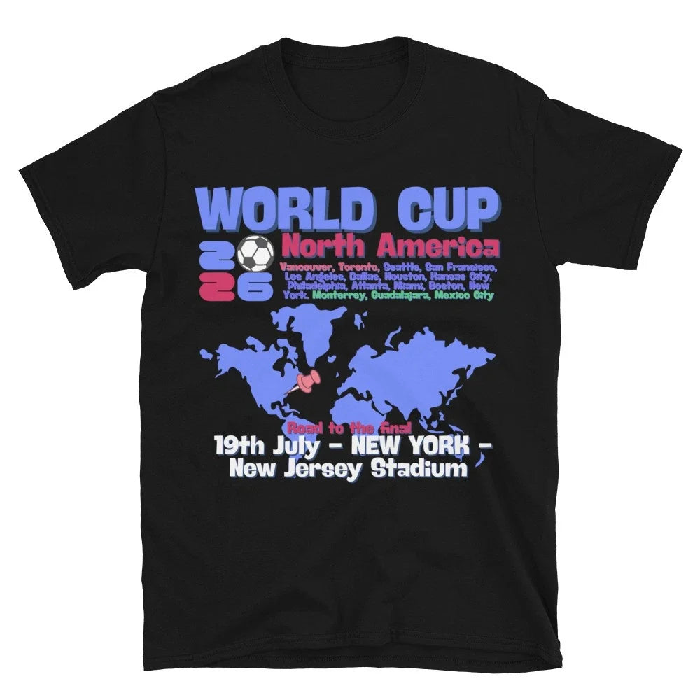 World Cup 2026 Soccer Football Fan Tee USA Canada Mexico Futbol Shirt Unisex