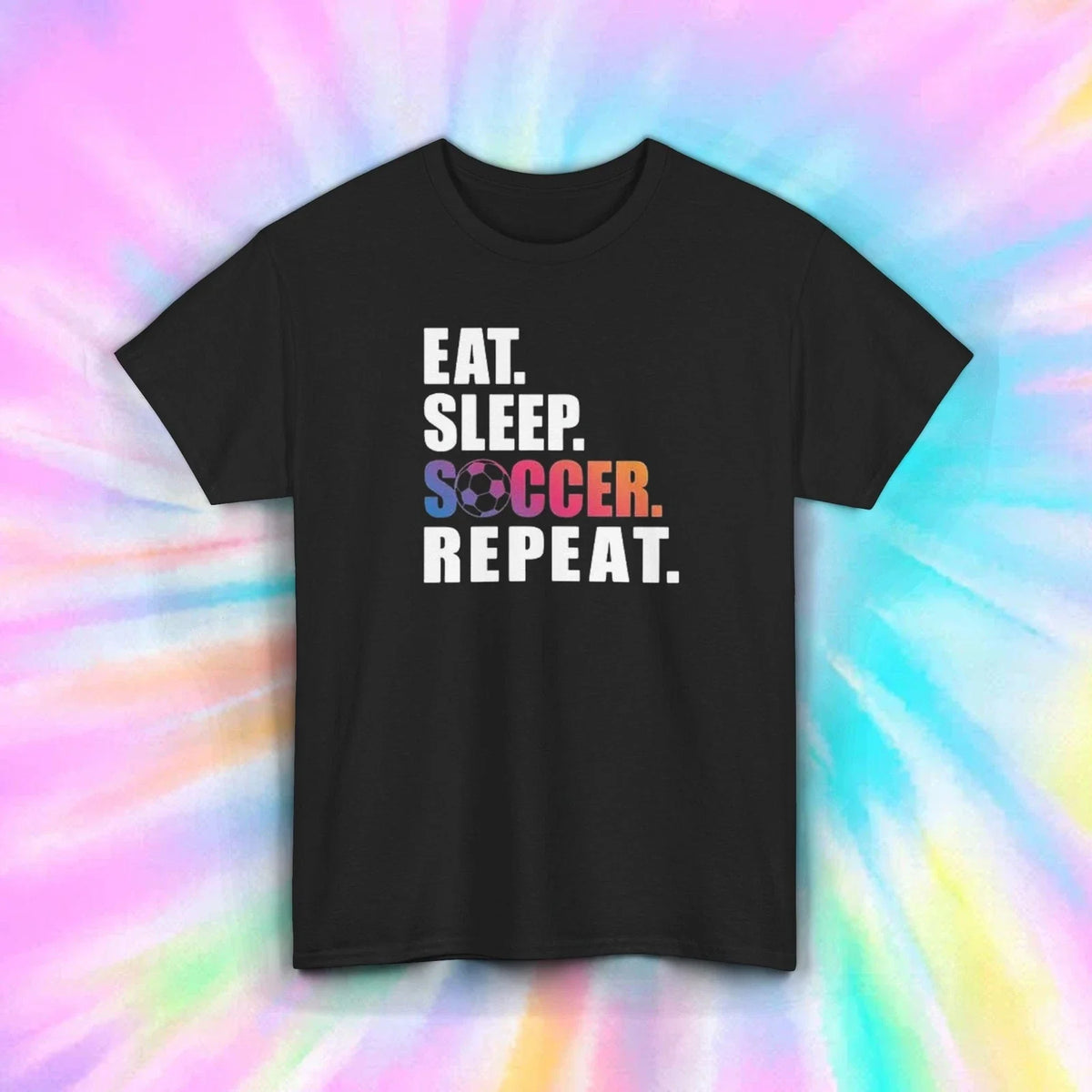 Eat Sleep Soccer Repeat S-5XL Sports Fan Gift Funny Graphic Tee Unisex
