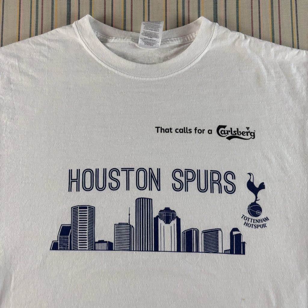 Houston Spurs Shirt Mens Large Tottenham Hotspur Soccer Carlsberg Promo Tee Unisex