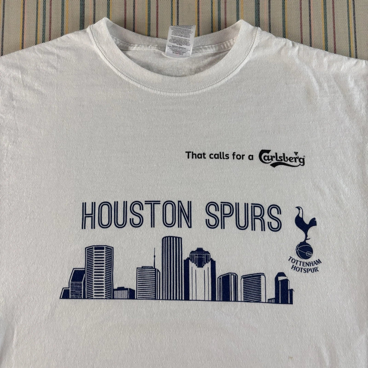 Houston Spurs Shirt Mens Large Tottenham Hotspur Soccer Carlsberg Promo Tee Unisex