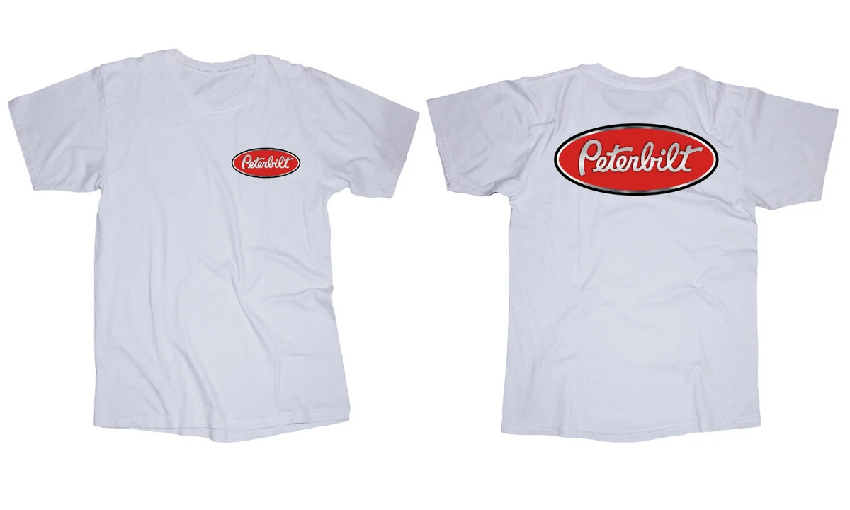 Peterbilt logo white semi trucking diesel Unisex
