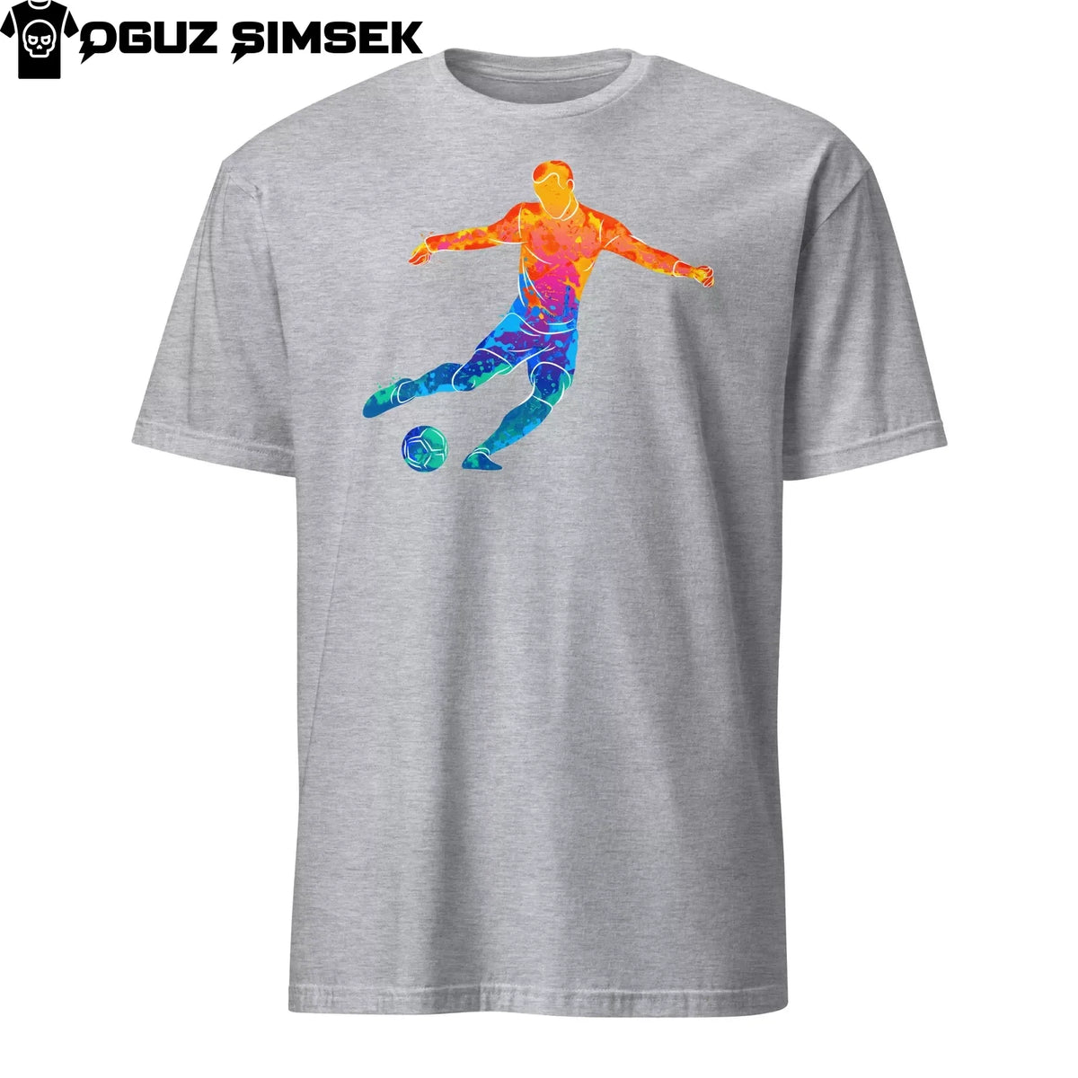 Abstract Colorful Silhouette Soccer Player Professional Sport Design Tee Unisex