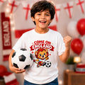 Come On England Football T Shirt, Kids Lion Supporter Tee Unisex