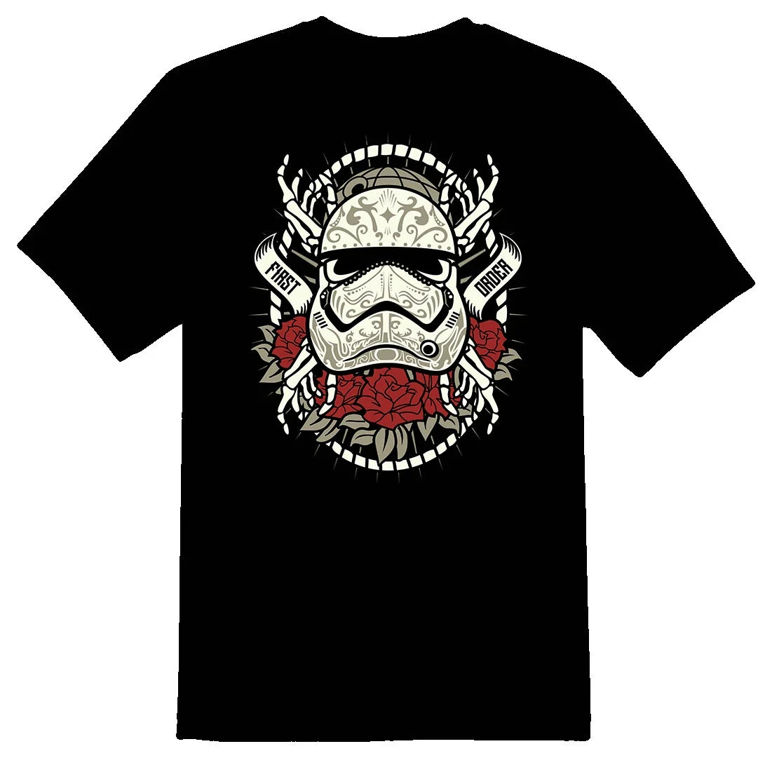 First order trooper and skeleton black or white tee Unisex