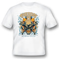 Tuesday 13 skull crossbones fish black or white tee Unisex