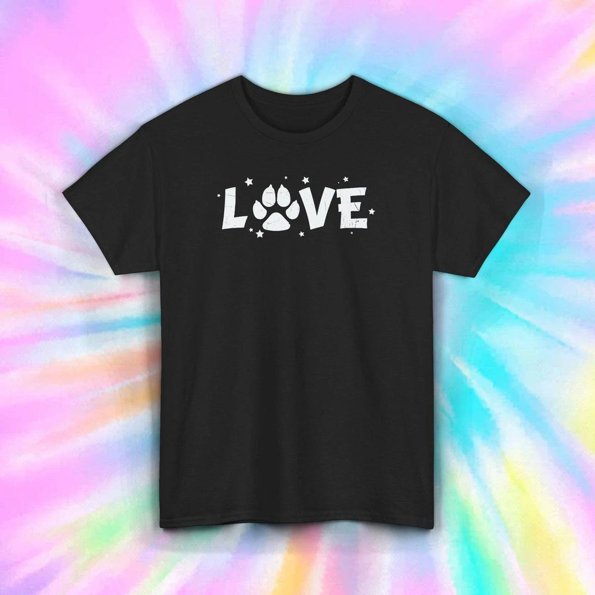 Love Paw Print Cute Pet Owner Dog Cat Rescue Tee S-5XL Unisex