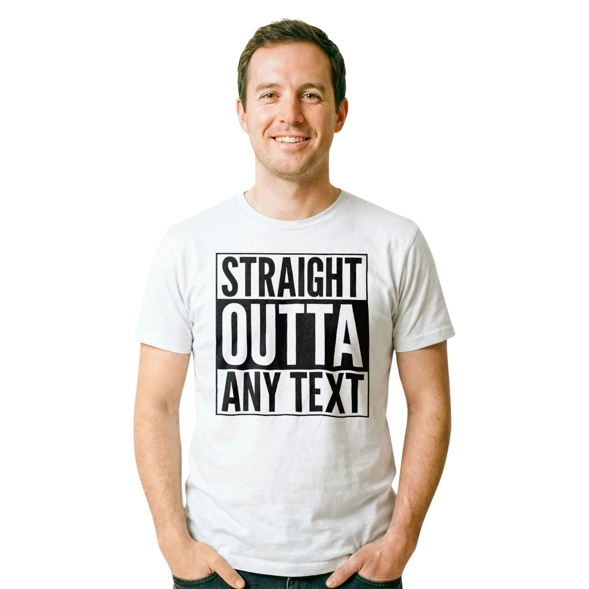 Straight Outta Funny – Custom Printed Text | Musical Movie Inspired Tee Unisex