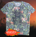Predator Arnold Schwarzenegger Hawaiian shirt Floral Print 80s tees Jungle Unisex