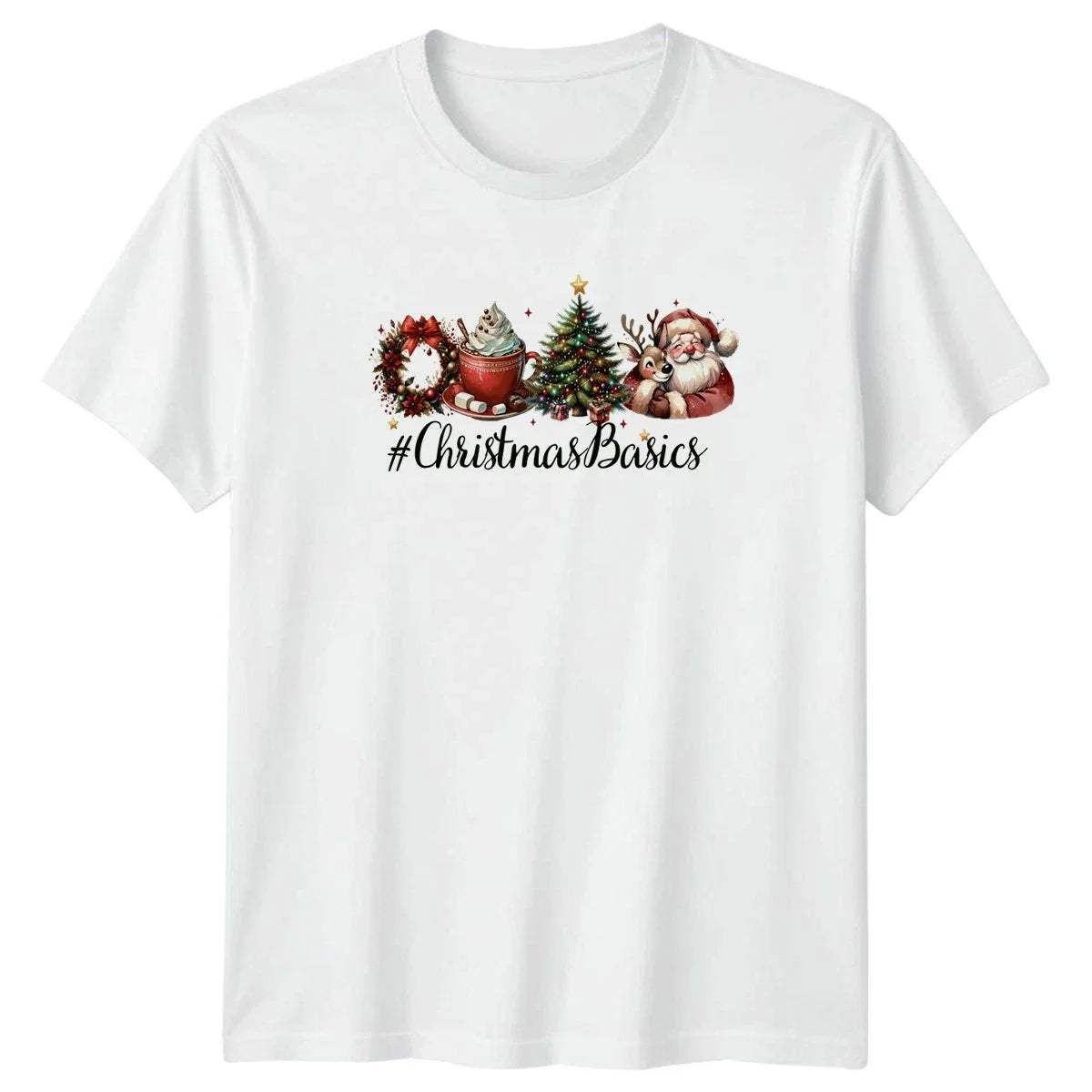 Christmas Basics Holiday Christmas Mens Womens Graphic Tee Festive Top Unisex