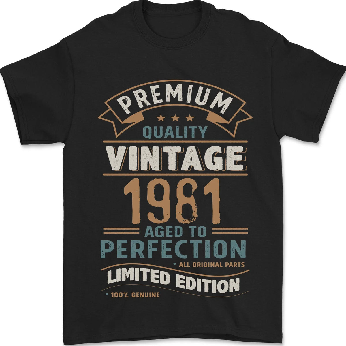 Premium Vintage 45th Birthday 1981 Mens 100% Cotton Unisex