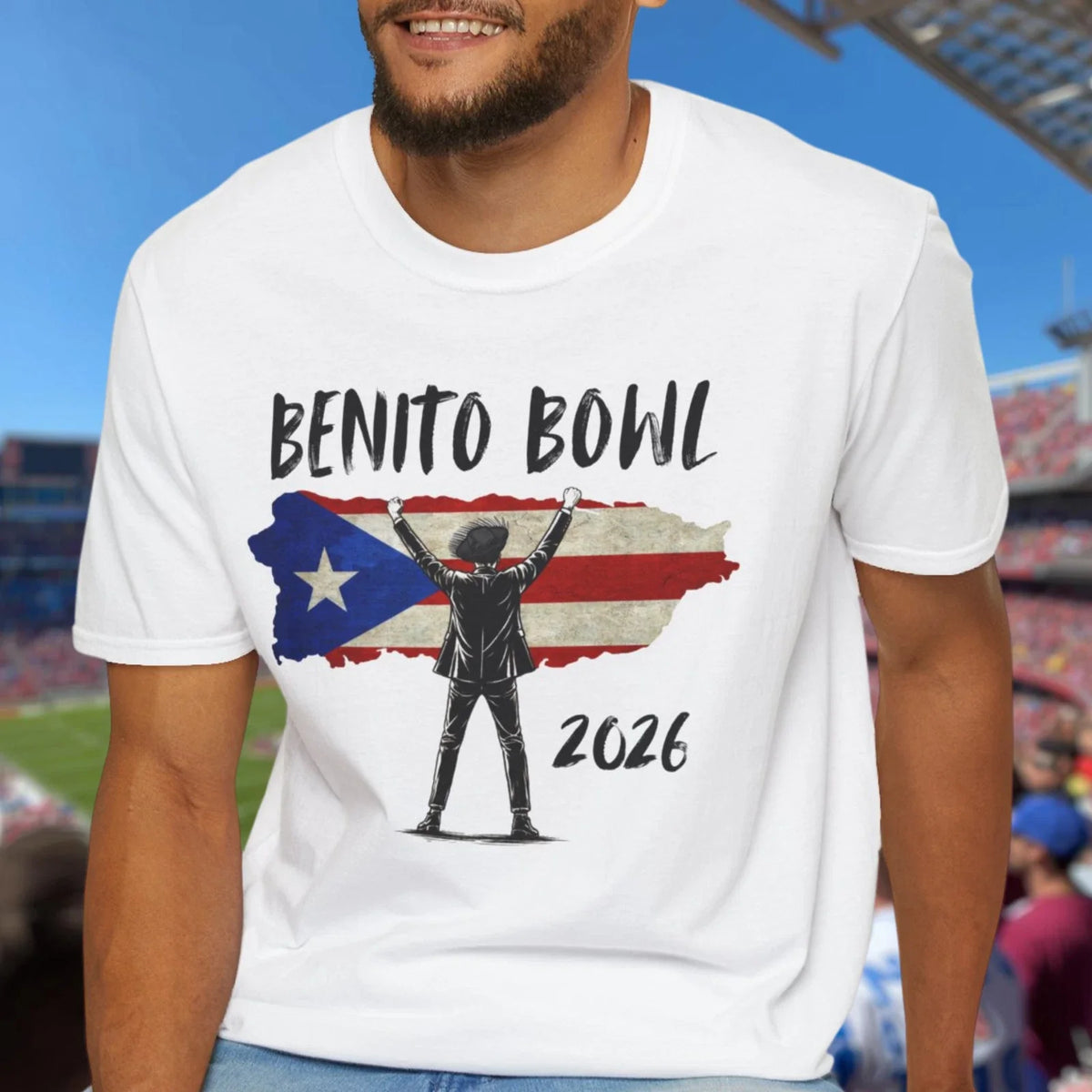 Benito Bowl 2026 PR Flag, Football Fan Gift, Puerto Rico Boricua Heritage Tee Unisex