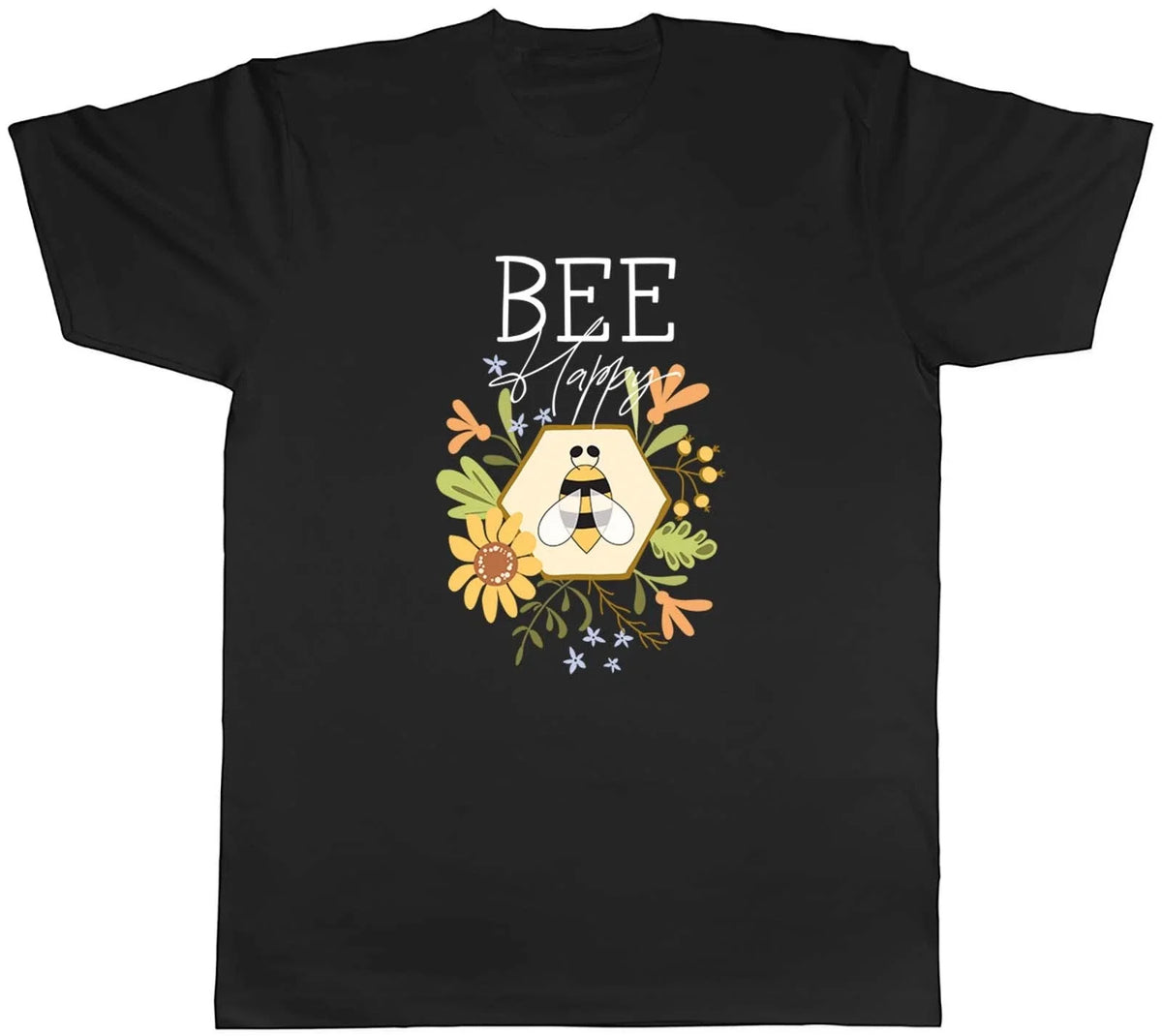 Bumblebee Bee Day Flowers Floral Bee Happy Mens Tee Gift Top Unisex