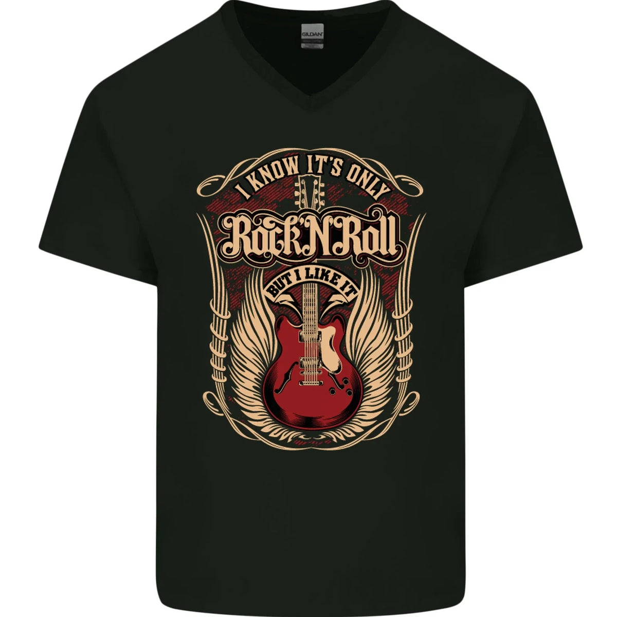 I Know It’s Only Rock ’n’ Roll Music Guitar Mens V-Neck Cotton Unisex