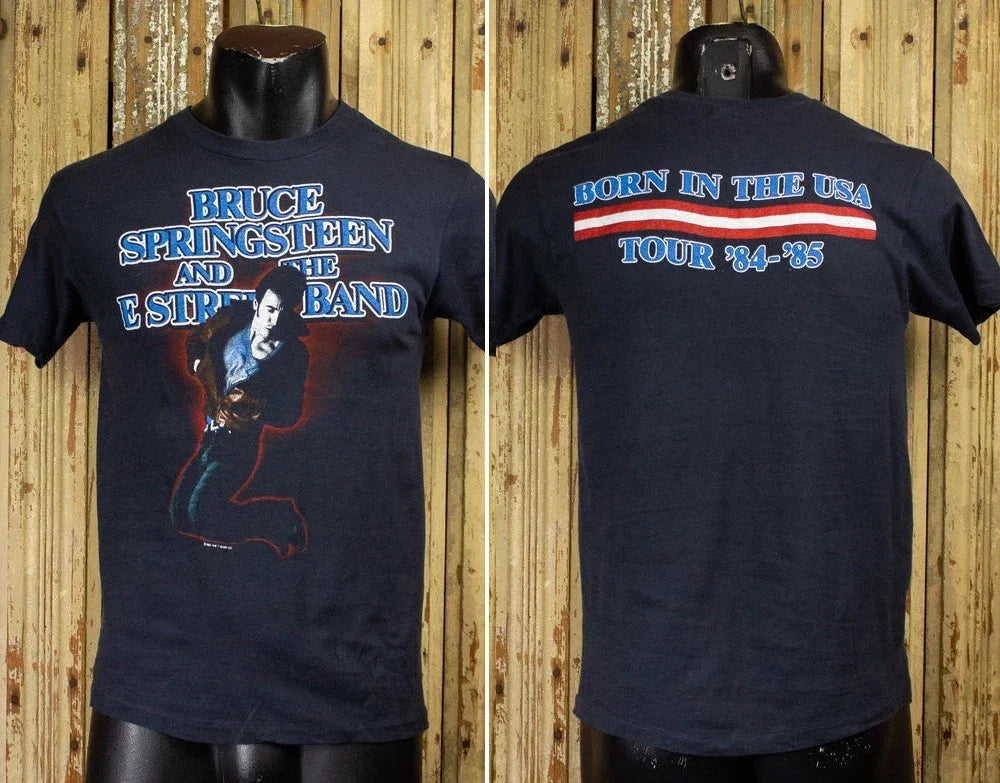 Vintage Bruce Springsteen Born In The USA Tour Concert T Shirt Black Unisex