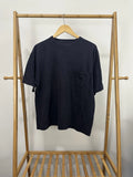 VTG 90s BOXY Dark Navy Pocket Front Worn Cotton BLANK WIP XL 22.5x25 Unisex