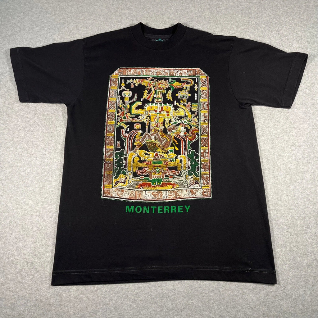 Vintage California Shirt Adult Medium Black Monterrey Aztec Destination Mens Unisex