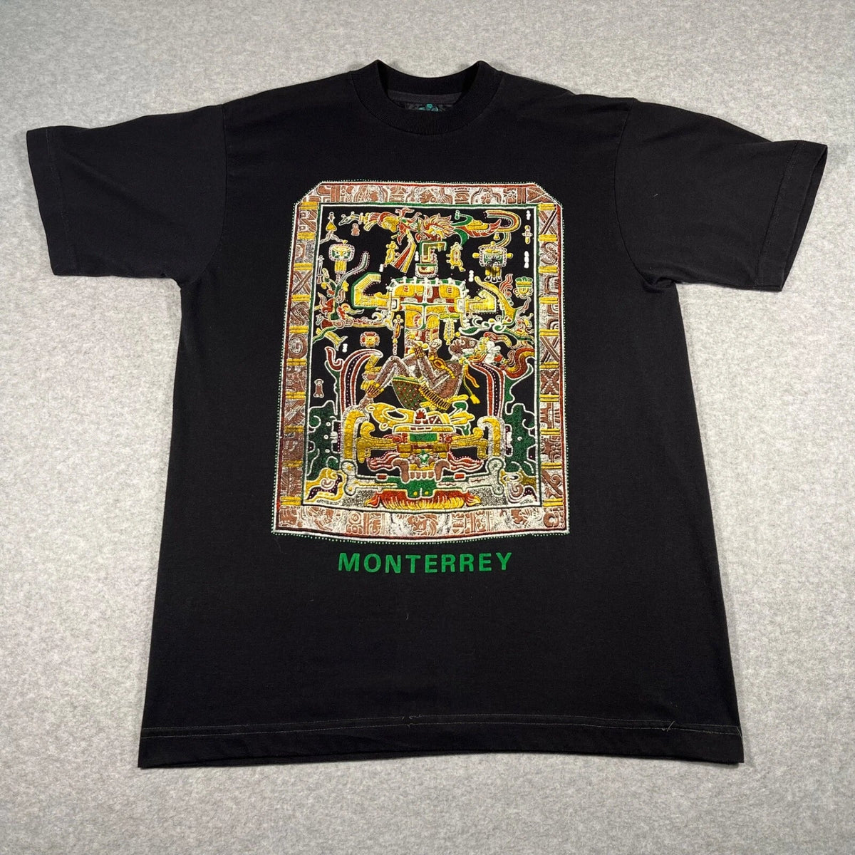 Vintage California Shirt Adult Medium Black Monterrey Aztec Destination Mens Unisex