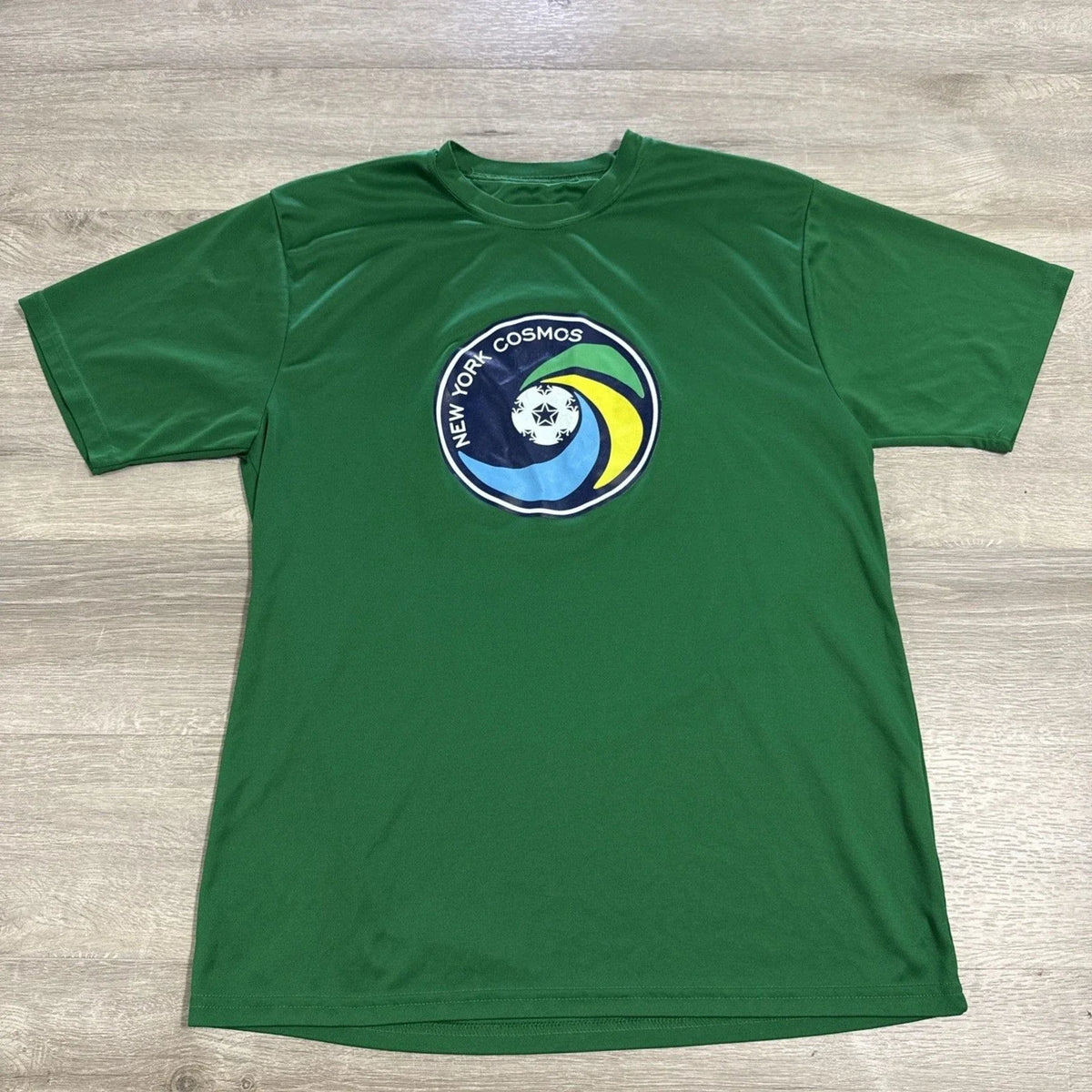 New York Cosmos Soccer Shirt Men's Green Heroes Night 2015 Tee Large Unisex