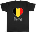 Personalised Love Belgium Football Fan Supporter Mens Tee Gift Top Unisex