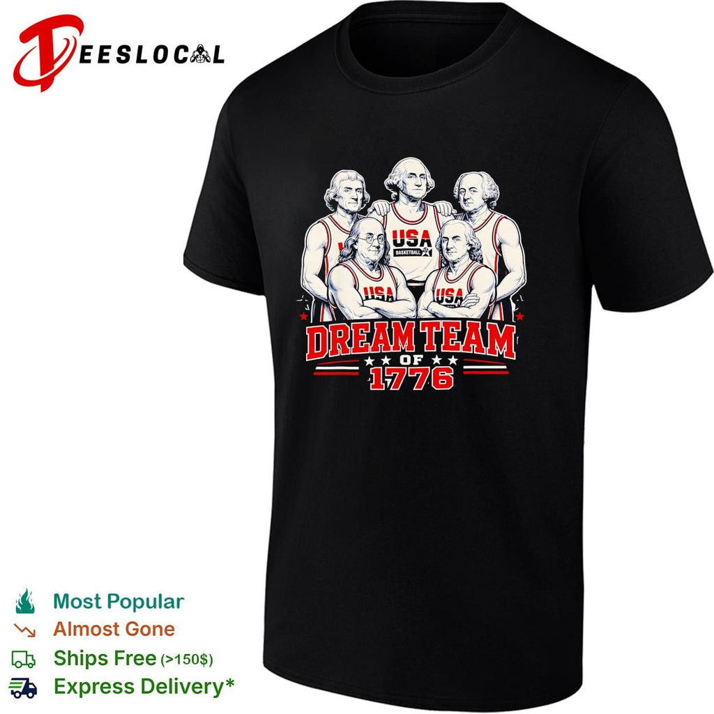 Founding fathers USA basketball dream team of 1776 parody poster shirt Unisex