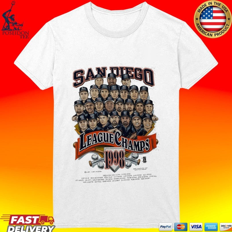 San Diego Padres Legends Name League Champs 1998 Unisex