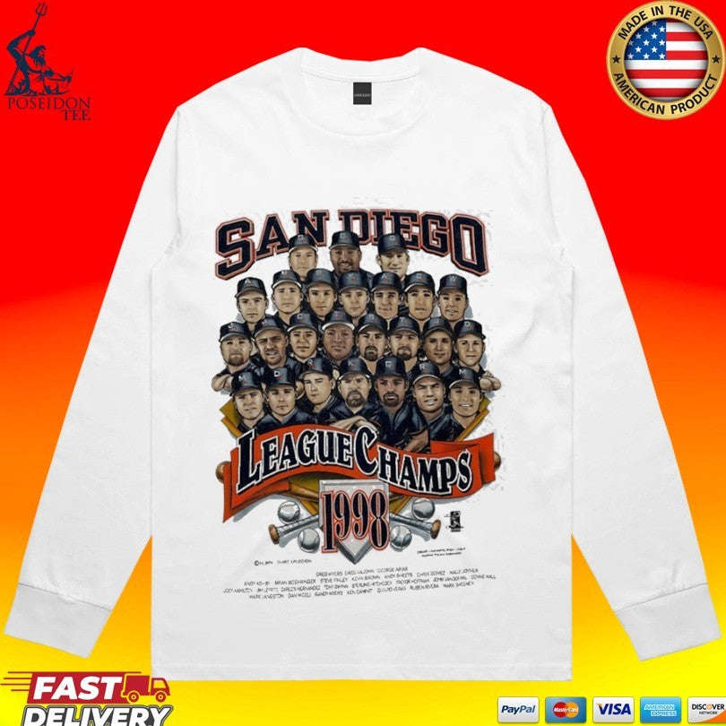 San Diego Padres Legends Name League Champs 1998 Unisex