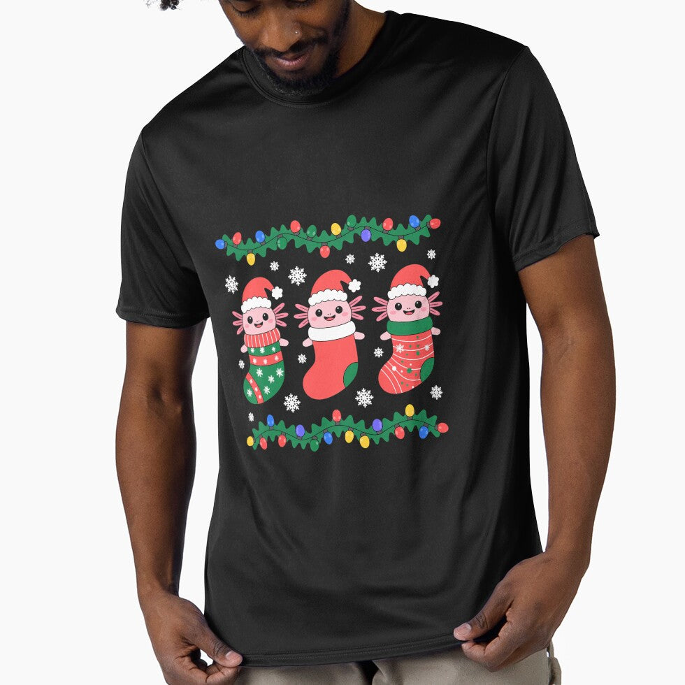 Christmas Stockings Axolotls Cute Xmas Men Women Kids Girls by TyraYoung