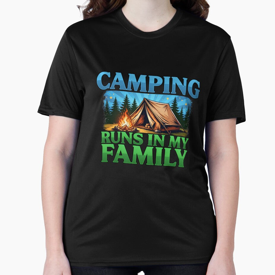 Happy Camper Funny Camping, Funny  Design Family Camping Out Together Under Northern Sky by fantasticdesign