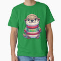 Cartoon Otter Wearing Christmas Sweater by BassHeadMomma