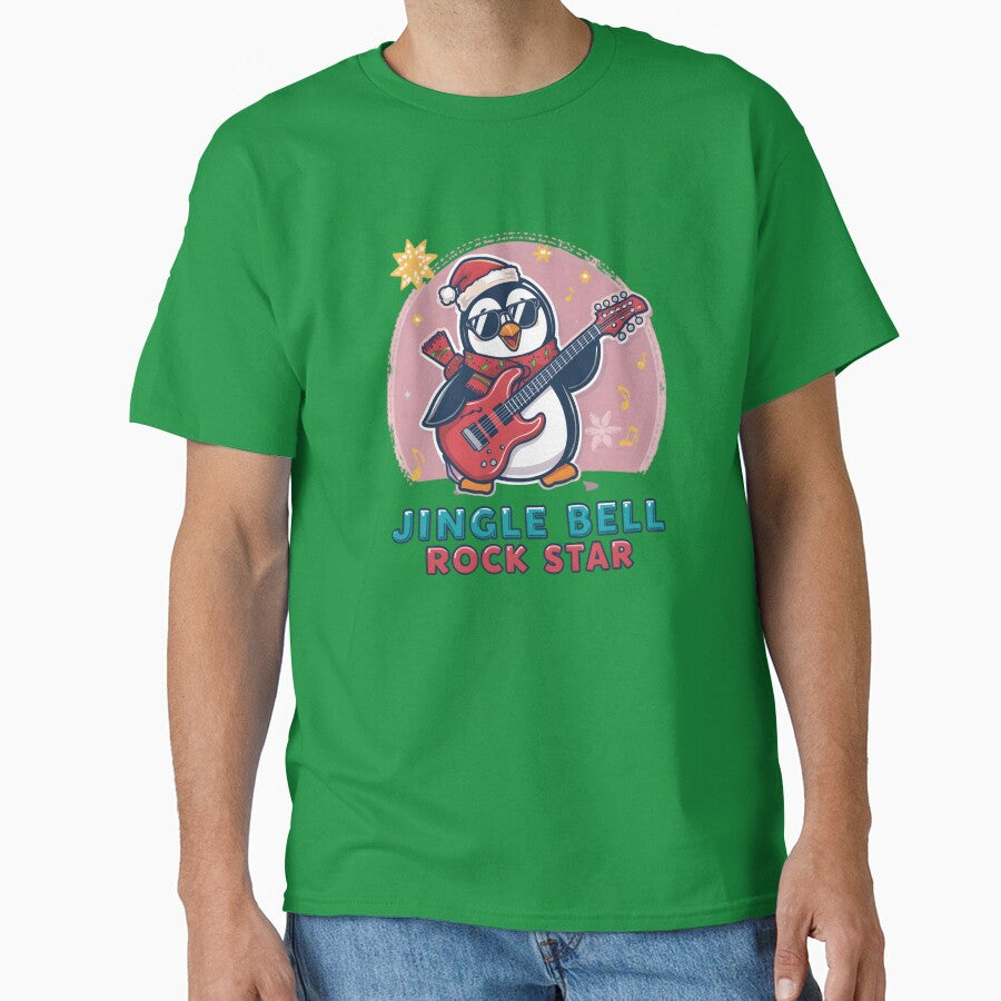 Jingle Bell Rock Star – Christmas Penguin With Candy Cane Guitar by gavinroyal