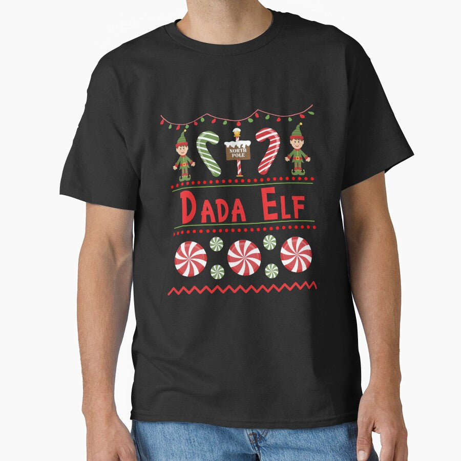 Dada Elf Ugly Sweater Christmas Elf Design by SpiritWestDesig