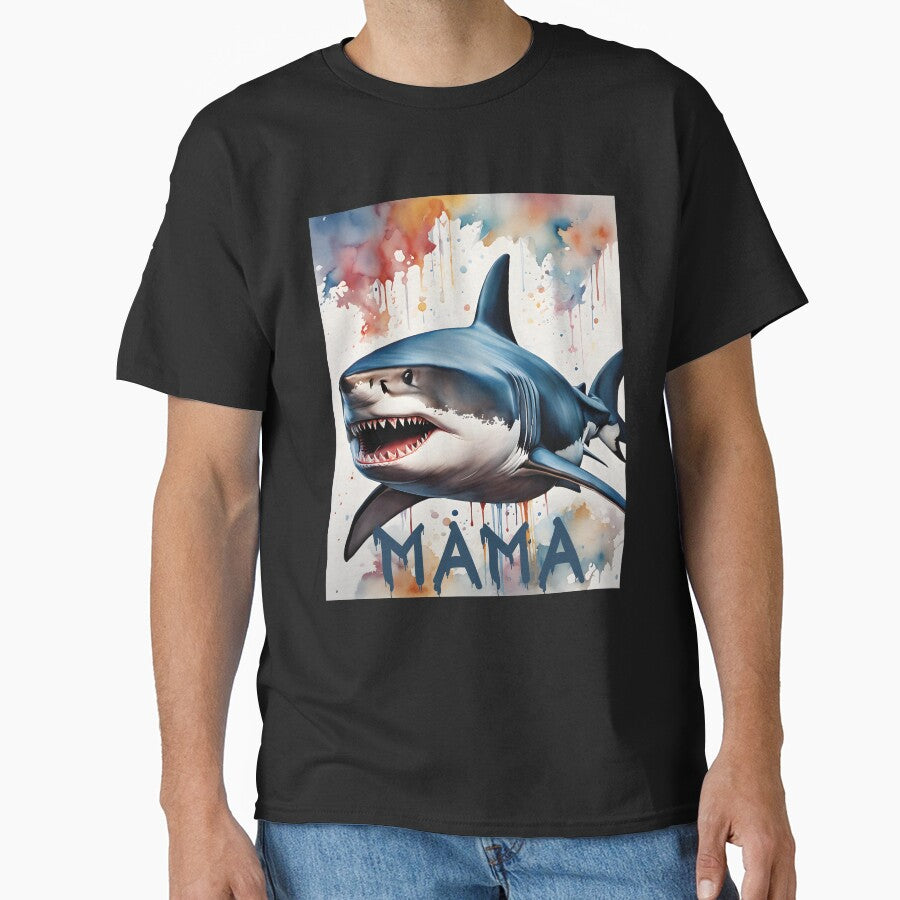 Mama Shark Watercolor Stylish Scary by al21ex