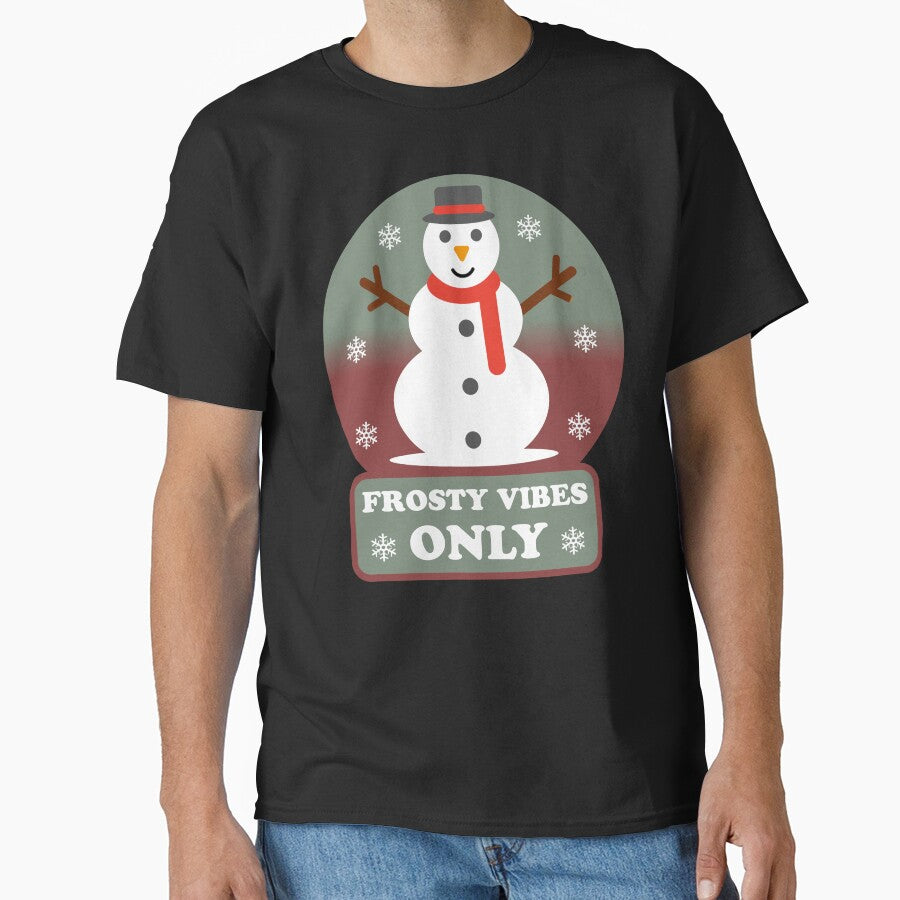 Frosty Vibes Only - Winter Snowman Christmas Holiday Cheer by Shape Snip Studio