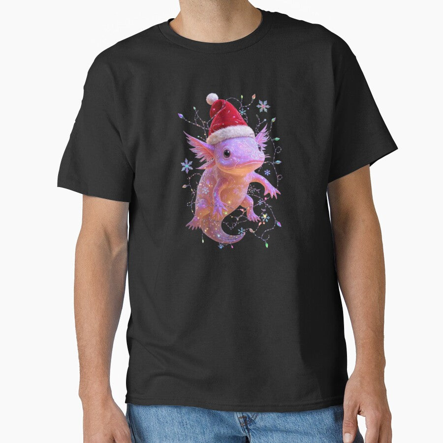 Cosmic Christmas Axolotl – Psychedelic Neon Lights & Festive Snowflakes by MadeByACJ