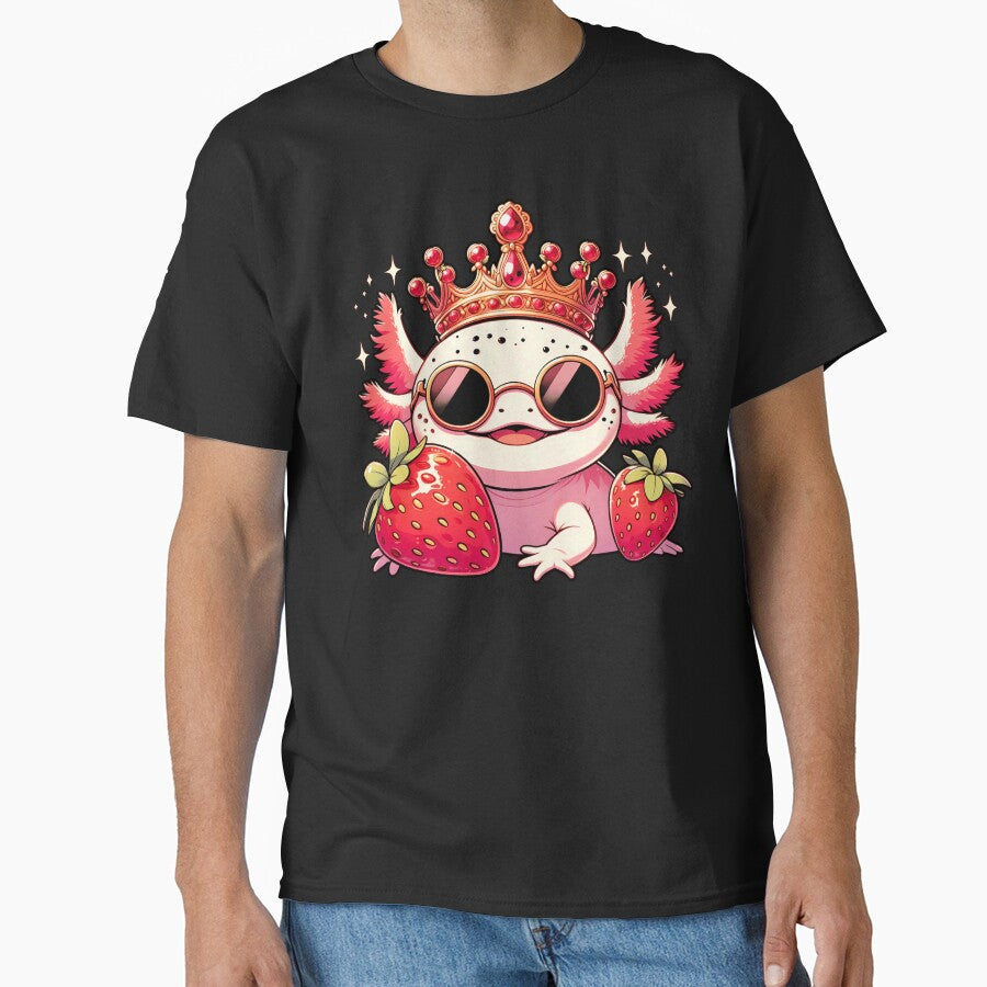Cute Axolotl wearing crown Kawaii Anime Axolotl Strawberry by MTRBSK11