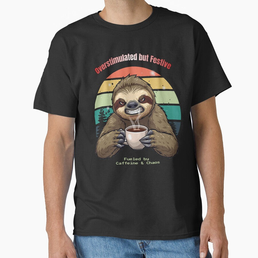 Festive Caffeinated Sloth – Overstimulated Holiday Mood by Artur-GrafiTee