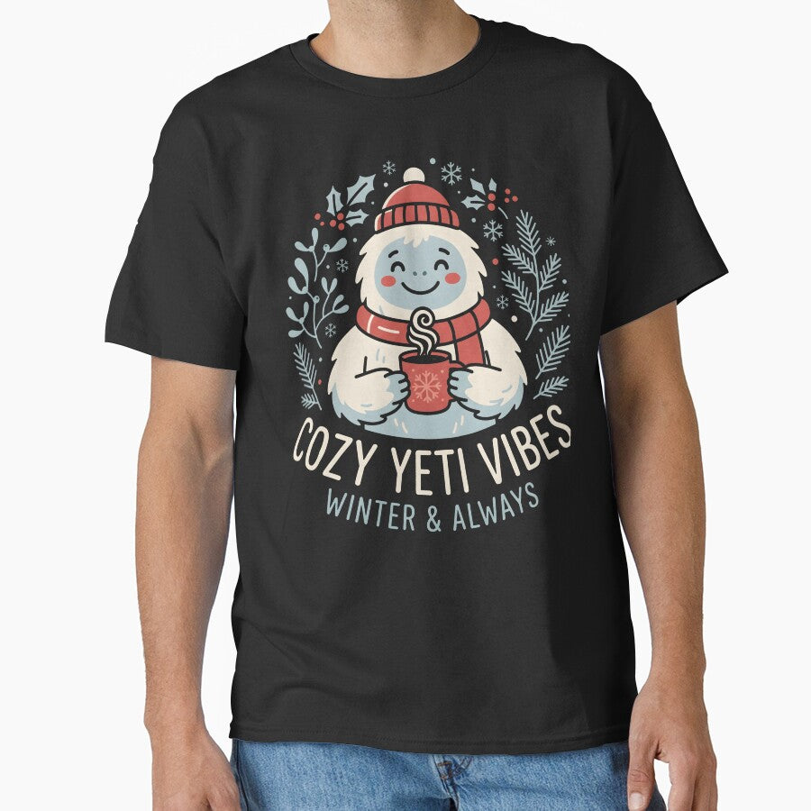 Cute Christmas Yeti Hot Cocoa Mug by MyHappyArtShop