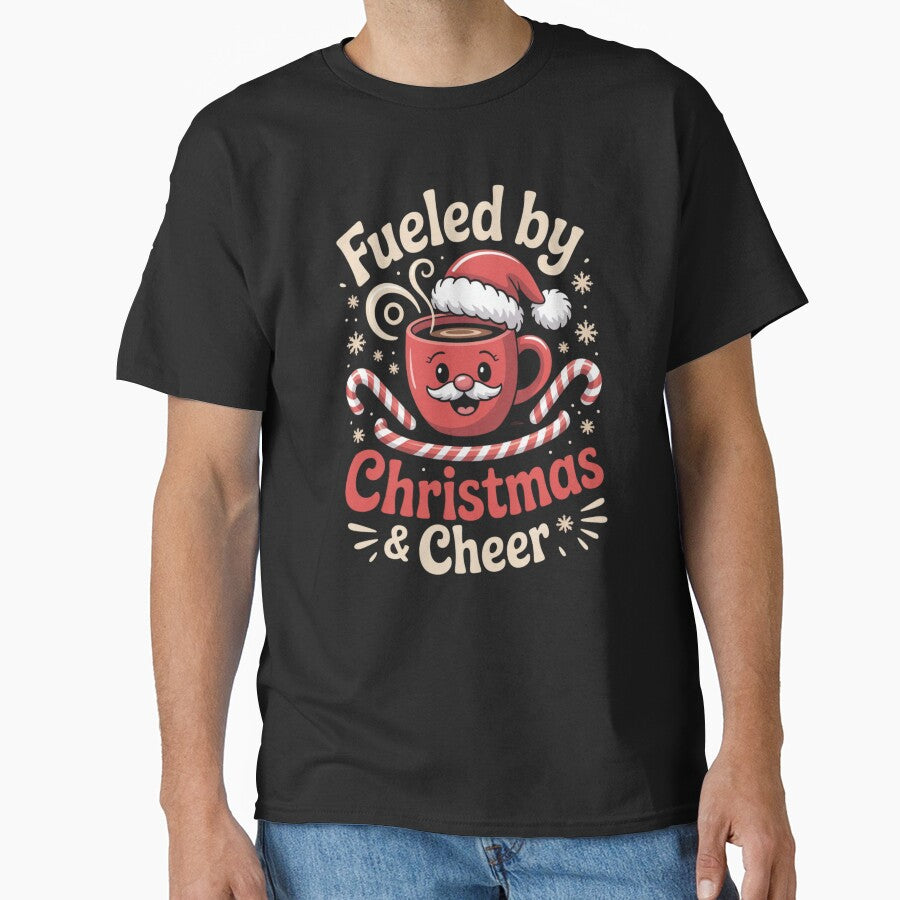 Fueled by Christmas and Cheer Cute Coffee Mug Art by DailyInkWear