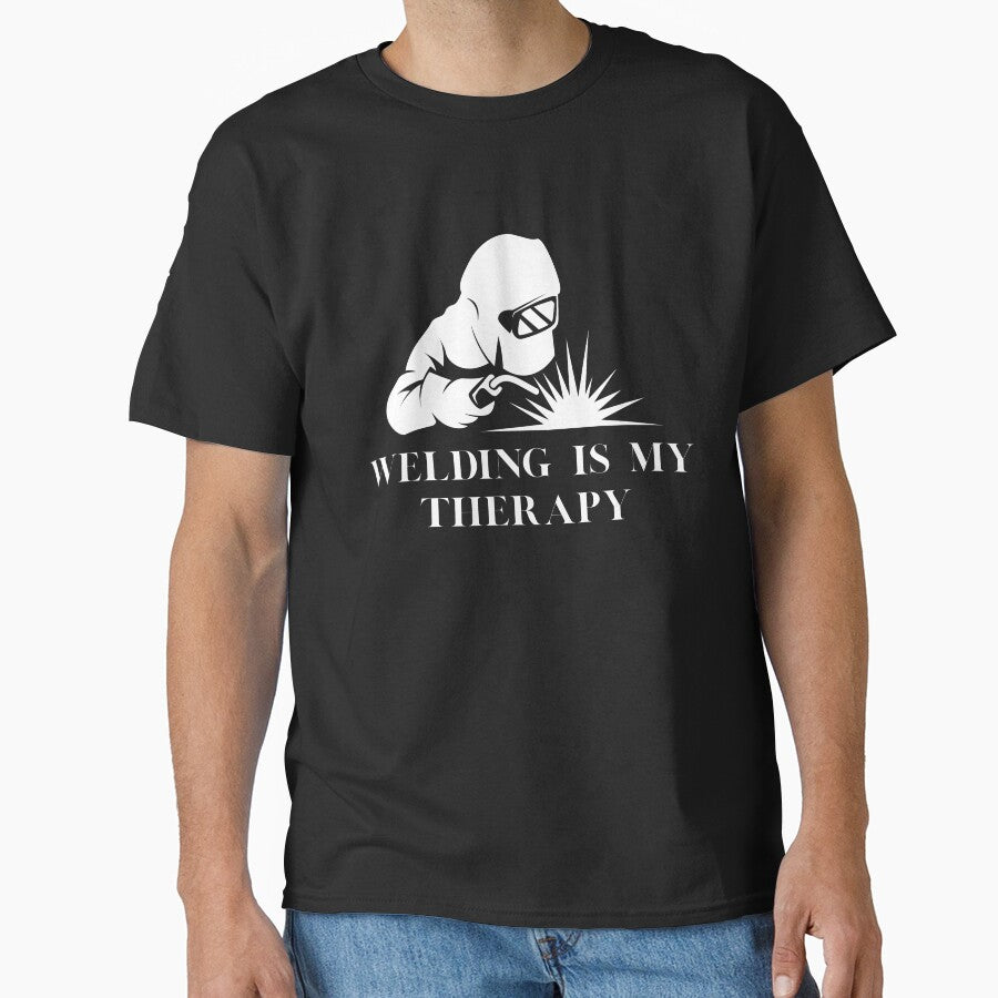 Welding Is My Therapy - Funny Welder Typography Design by Jonasmed