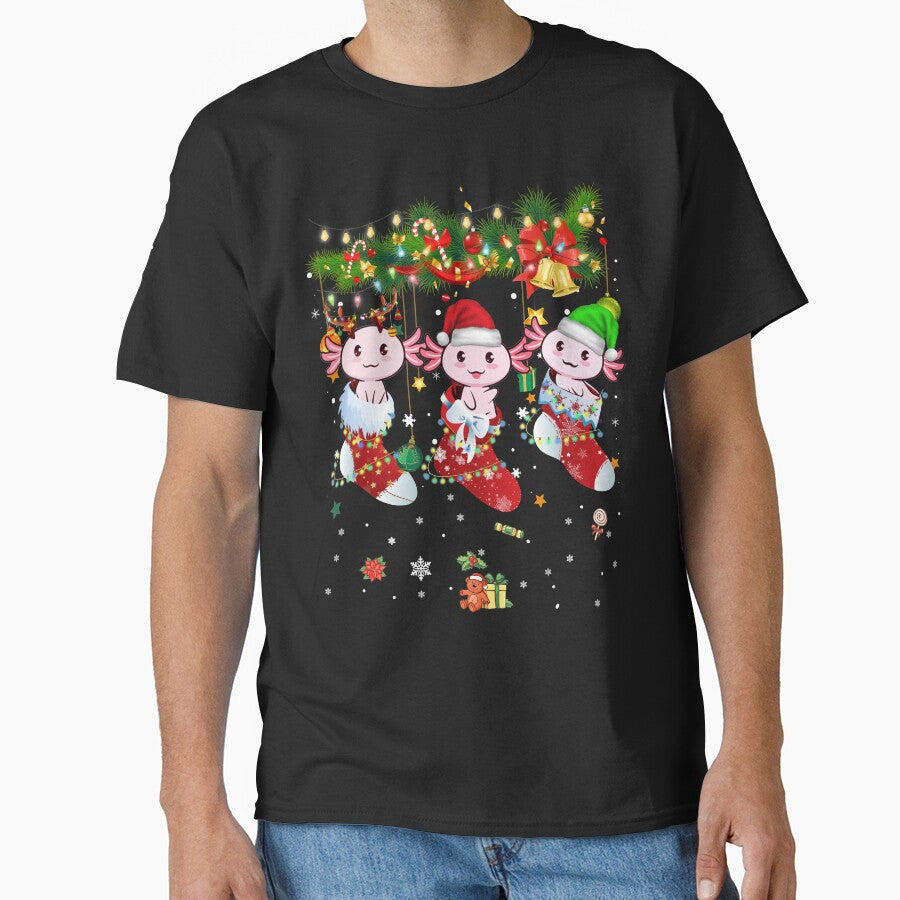 Axolotl Socks Christmas Light Funny Family Xmas Gifts by Twan-Pas31