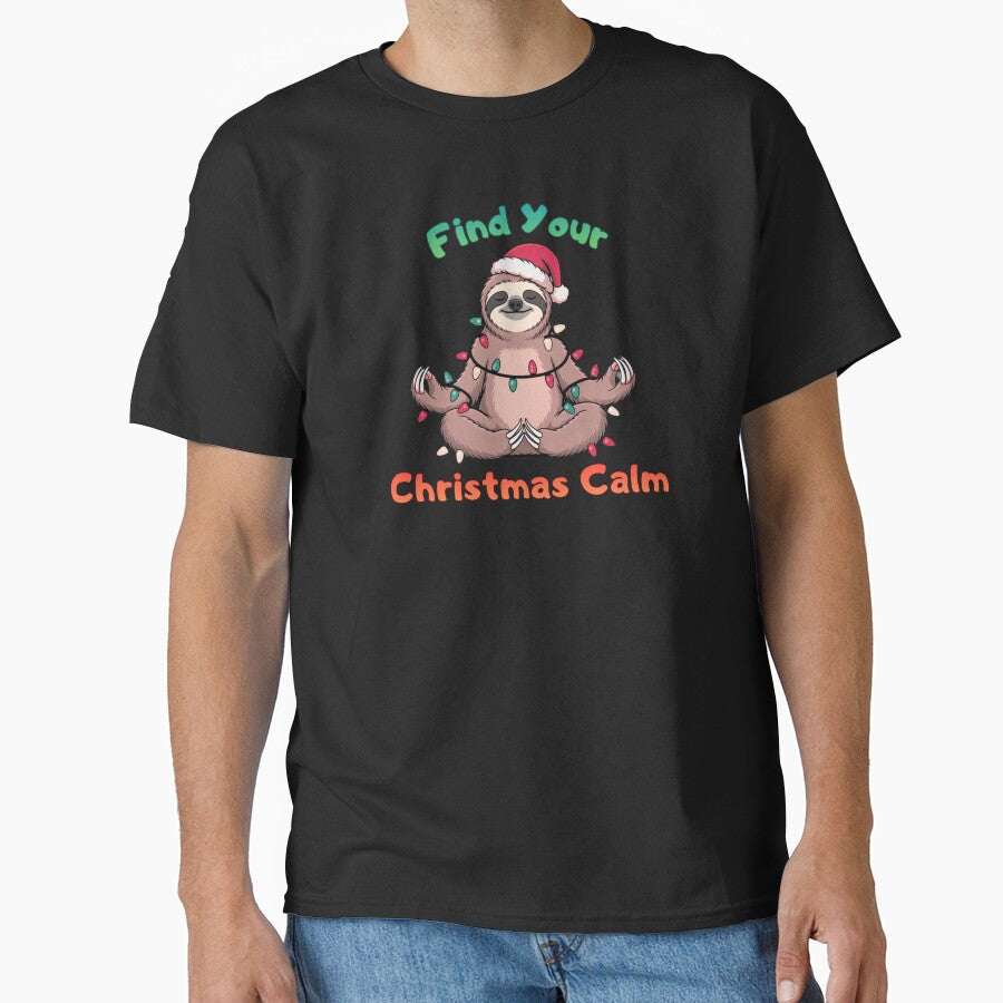 Find Your Christmas Calm - Meditating Sloth Design by TherezaDesign