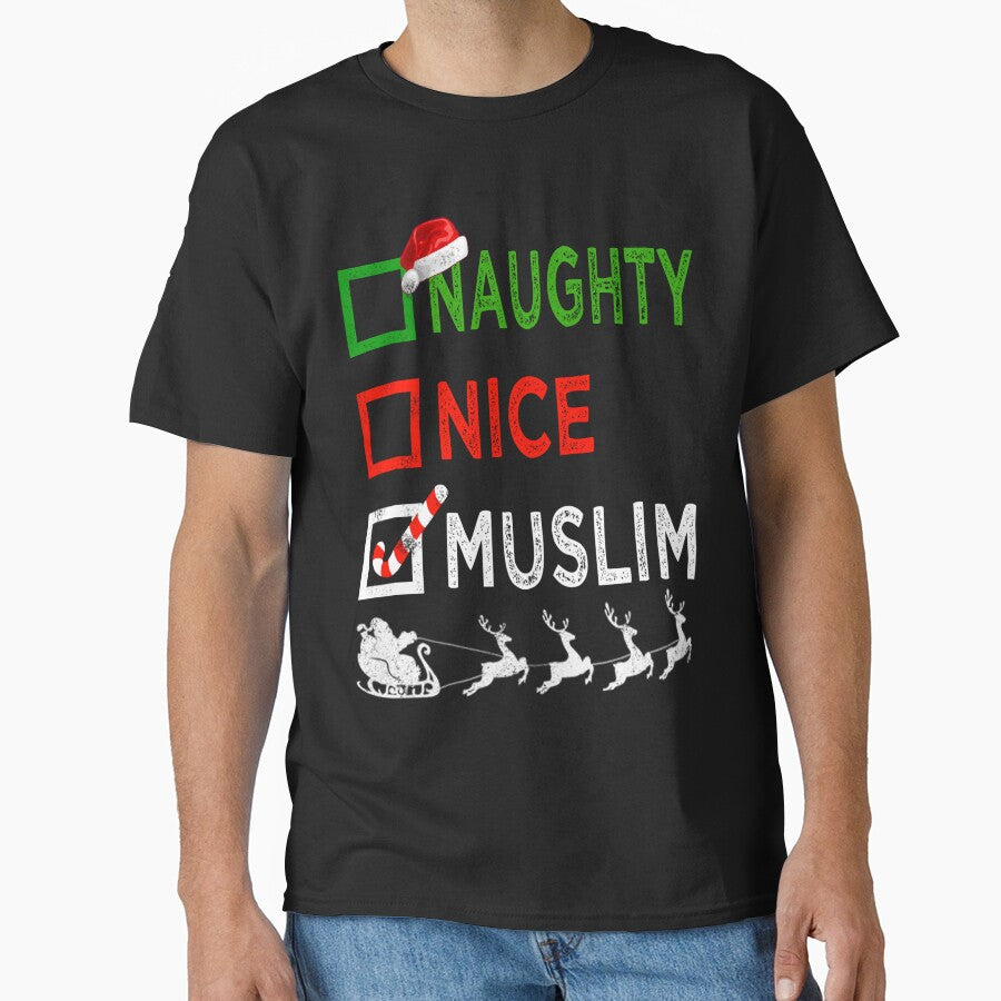 Naughty Nice Muslim Christmas Pajamas Funny Santa Hat Xmas by tgt6746