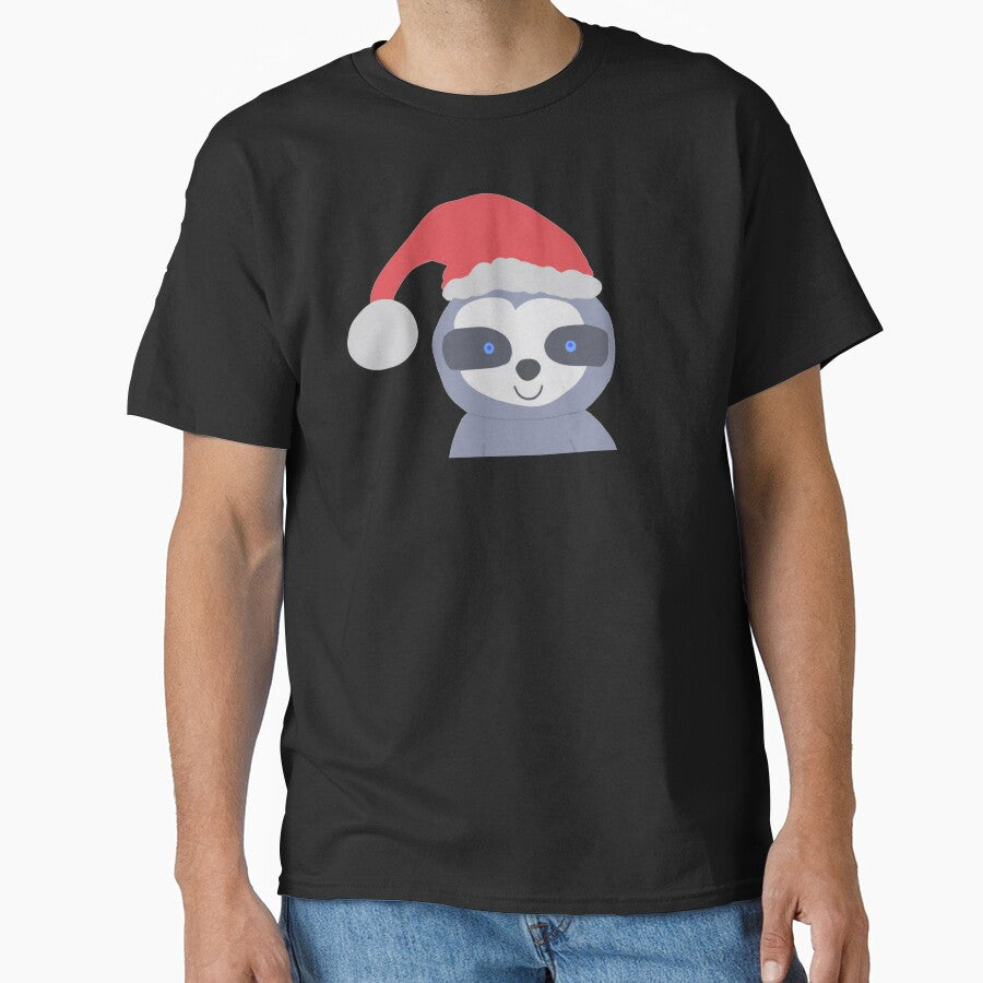 Christmas Sloth with Santa Hat by DanielleGensler